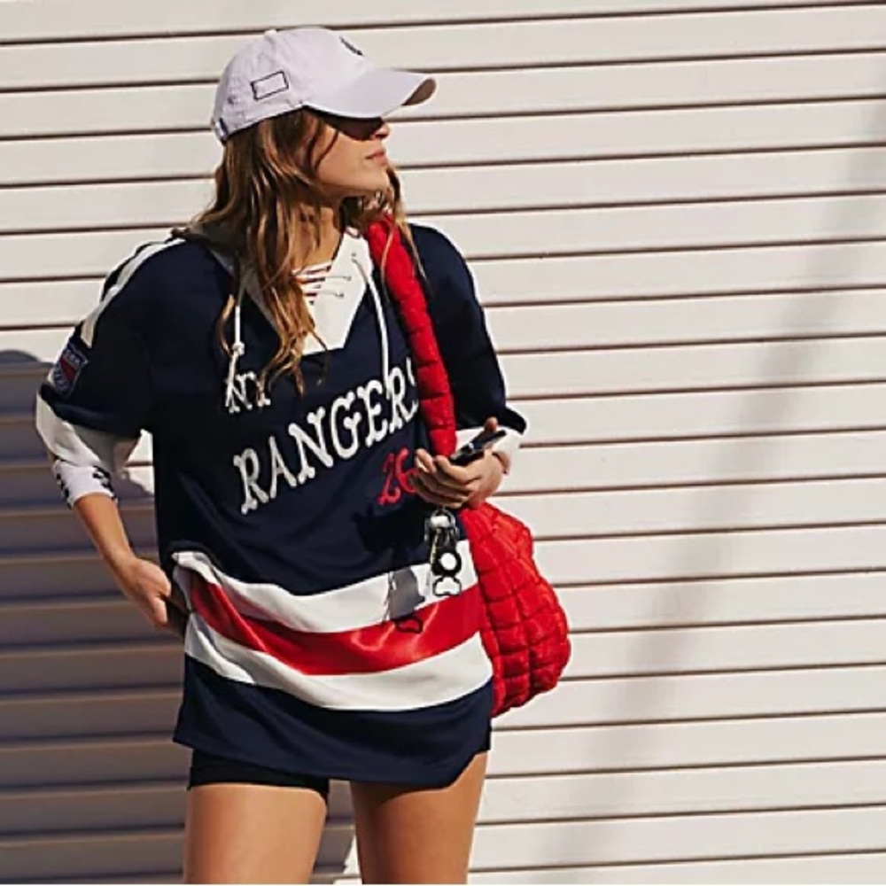 Free people, NY Rangers lace up tunic - size XS
